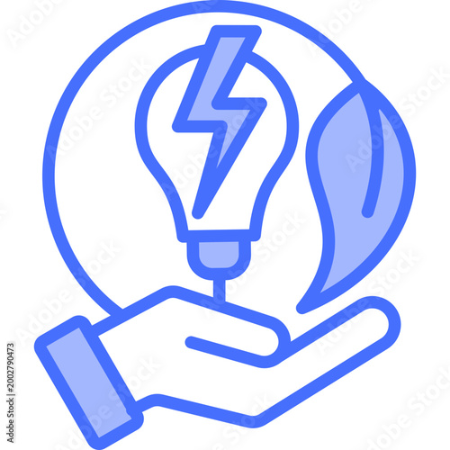 Power Saving blue color illustration