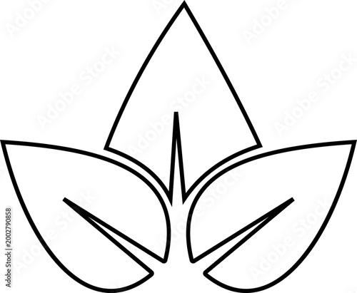 Leaf silhouettes icon foliage leaves nature botanical plant shapes vector pack, flat and line style black icons, eco greenery elements bundle isolated design