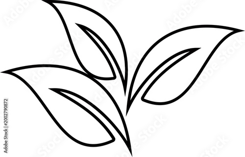 Leaf silhouettes icon foliage leaves nature botanical plant shapes vector pack, flat and line style black icons, eco greenery elements bundle isolated design