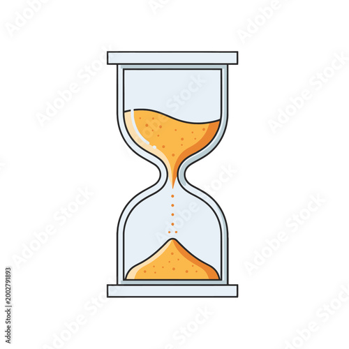 A simple illustration of a glass hourglass measuring the passing of time
