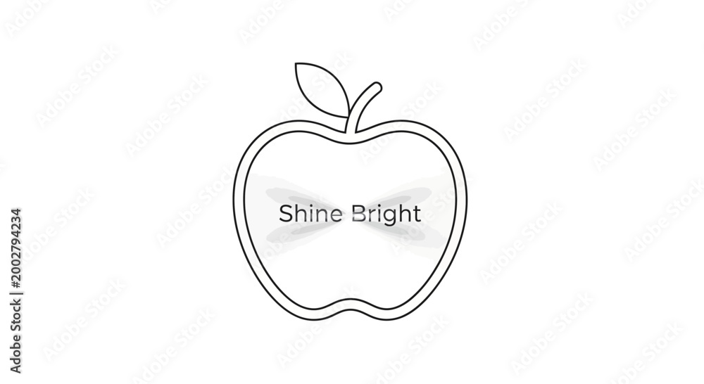 Fototapeta premium Shine Bright Apple Silhouette with Dragonfly Wings - Inspirational Concept