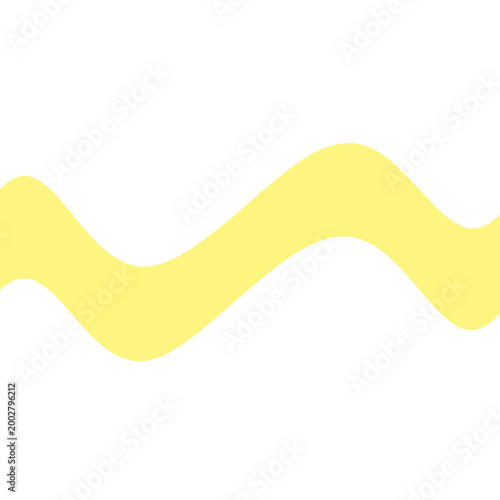 A simple yellow wavy shape isolated on a clean white background