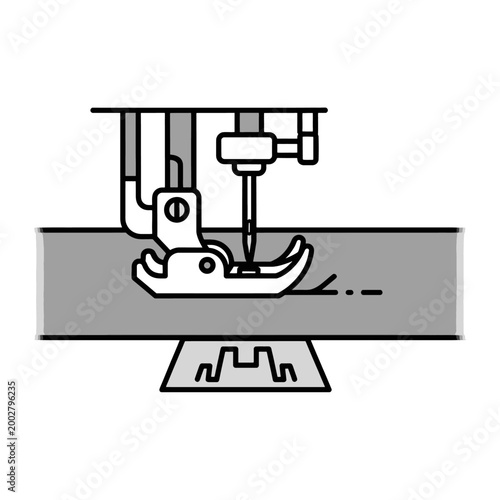 A simple black and white illustration of a sewing machine presser foot mechanism