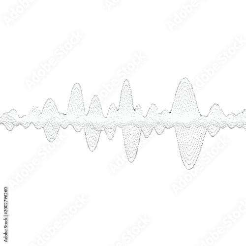 A digital representation of a sound wave isolated on a white background