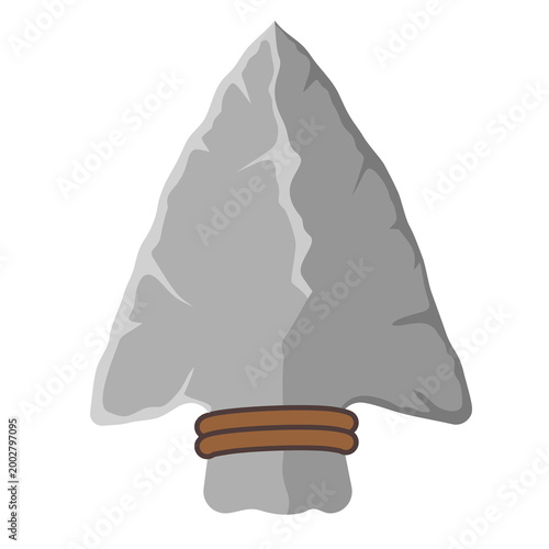 Tableau sur toile Ancient stone arrowhead illustration