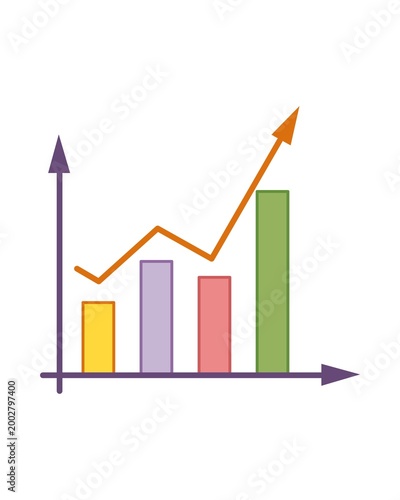 Business growth bar chart with rising trend line and upward arrow. Free Download Business growth bar chart with rising trend line and upward arrow. - GFXLoad