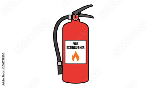 Red Fire Extinguisher Icon Isolated on White Background