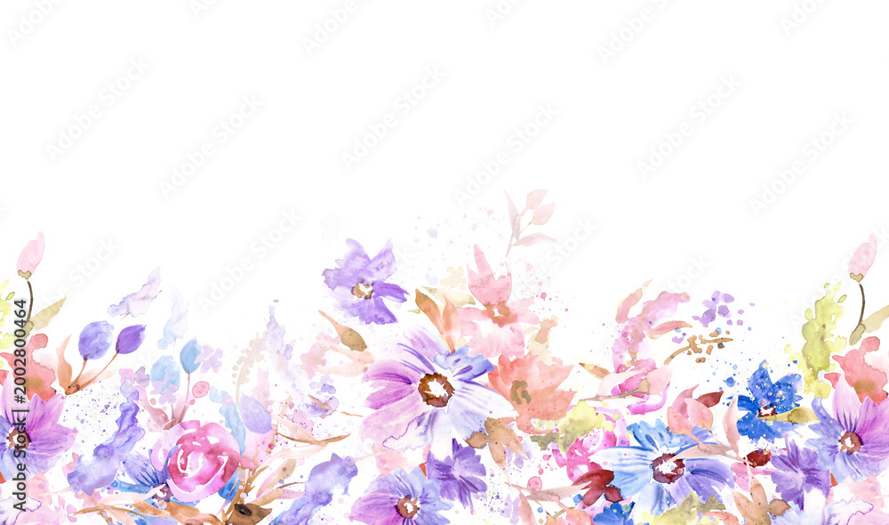 Fototapeta premium Watercolor Hand Painted Floral Illustration