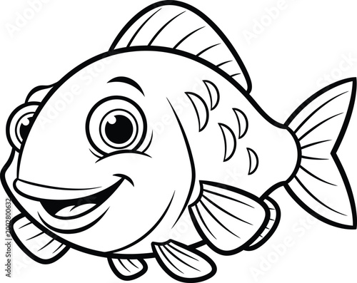 Foto Charming cartoon fish illustration a whimsical underwater creature design