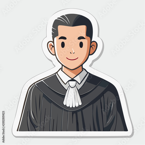 Cartoon illustration of a lawyer in judicial robe
