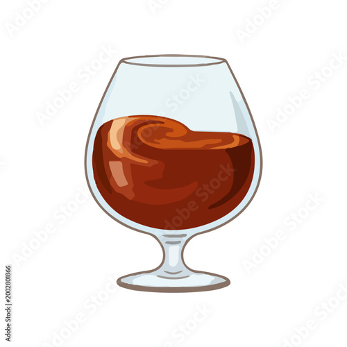 Cognac or Brandy Snifter Glass Vector Illustration
