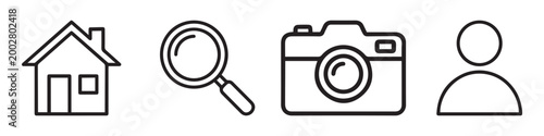 Home Search Camera User Outline Icons