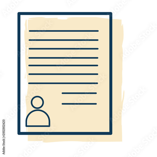 Professional Resume Document Icon – CV and Job Application Concept