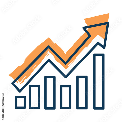 Business Growth Chart Icon – Financial Success and Analytics Concept
