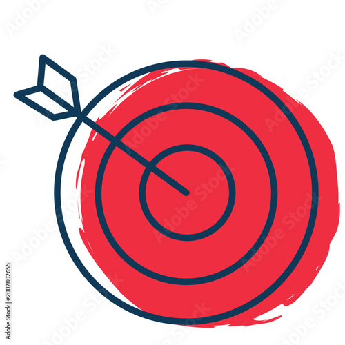 Target with Arrow Icon – Goal Achievement and Marketing Concept