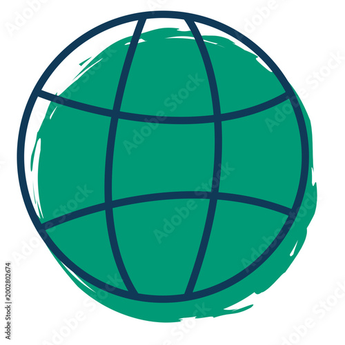 Hand Drawn Globe Icon – Global Business and Connectivity Concept