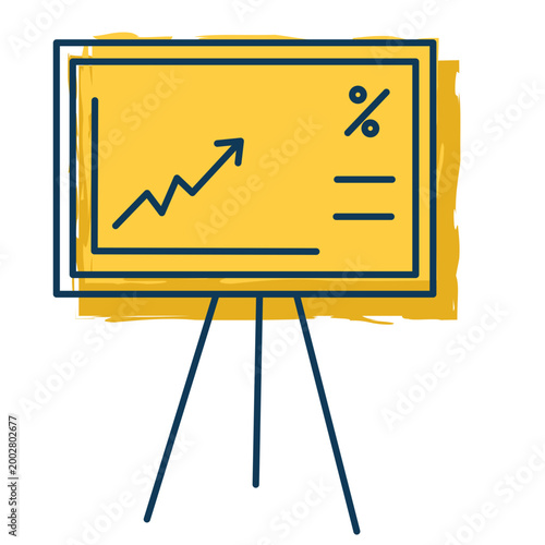Business Presentation Board with Growth Chart – Strategy Planning Concept