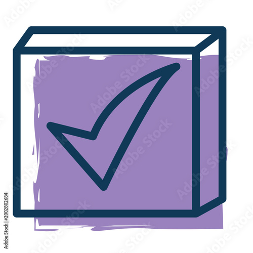 Checkbox Cube Icon – Task Completion and Approval Concept