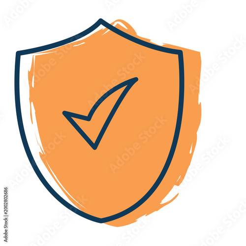 Security Shield Icon with Checkmark – Data Protection Concept