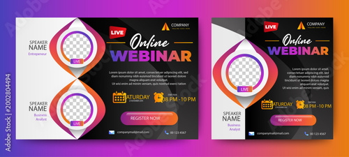 Принти на полотні Business webinar invitation design