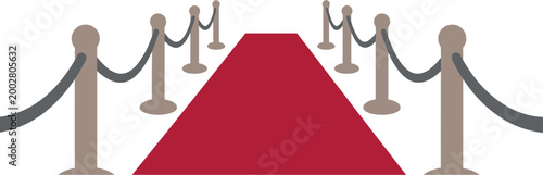 Illustration of a red carpet with stanchions and ropes, symbolizing a grand entrance or exclusive event.