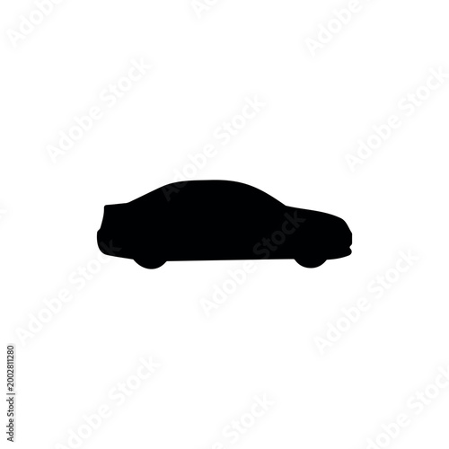 Sedan car silhouette icon vector illustration.
