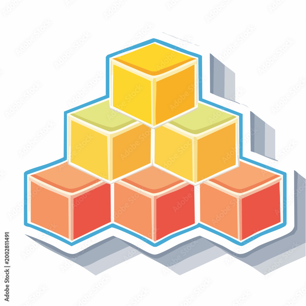 Obraz premium Stack of Colorful Cubes