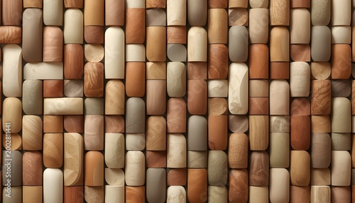 Texture of a wooden background. Earth Tone Mosaic Tile Texture