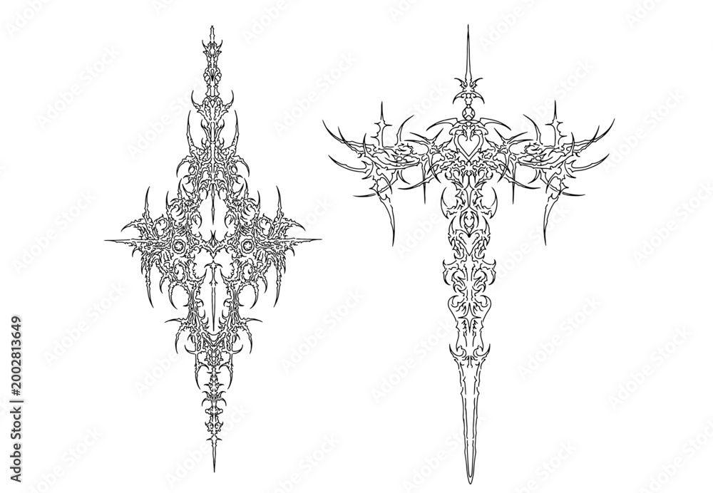 Naklejka premium cybersigilism tribal tattoo design