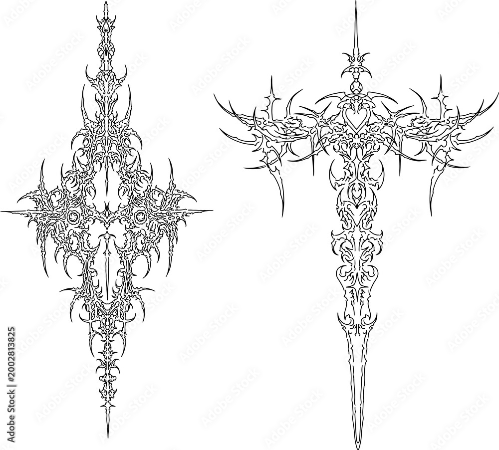 Fototapeta premium cybersigilism tribal tattoo design