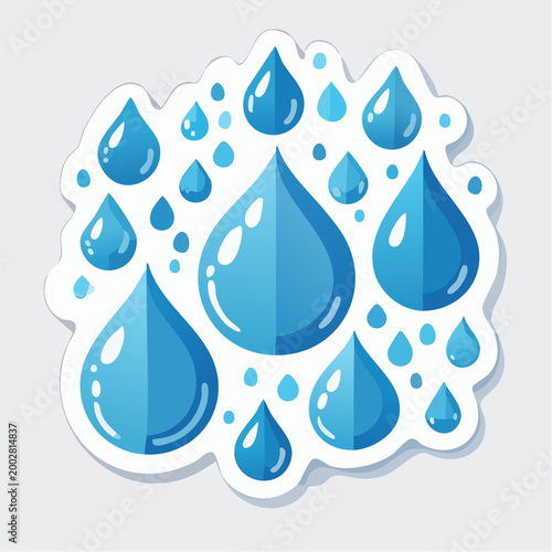 Collection of Blue Water Droplets