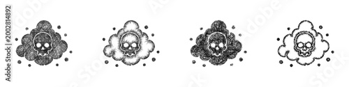 Sketch plague cloud icon design set