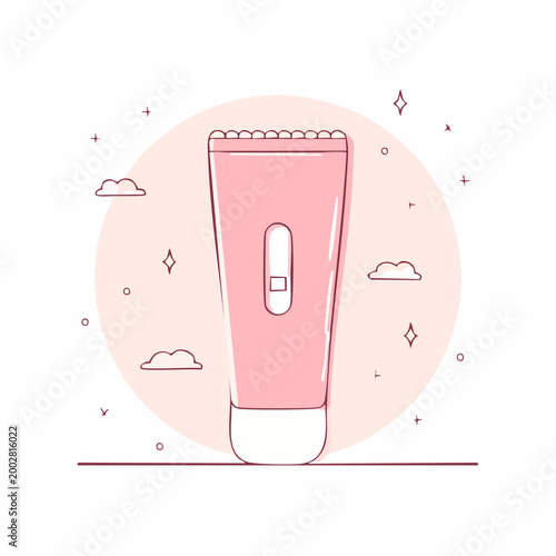 Pink Electric Epilator with Clouds and Stars