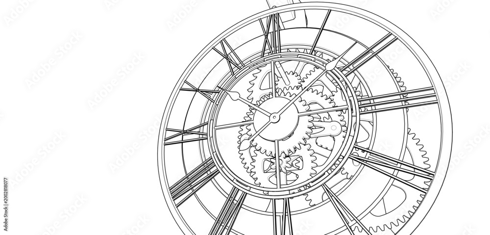 Naklejka premium mechanical clock concept 3d illustration