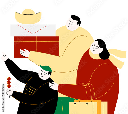 Family Shopping for Holiday