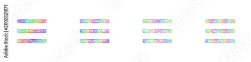 Multicolor sketch menu icon design set