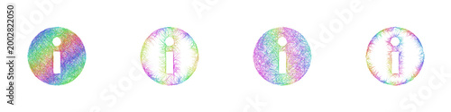 Rainbow color sketch info icon design set