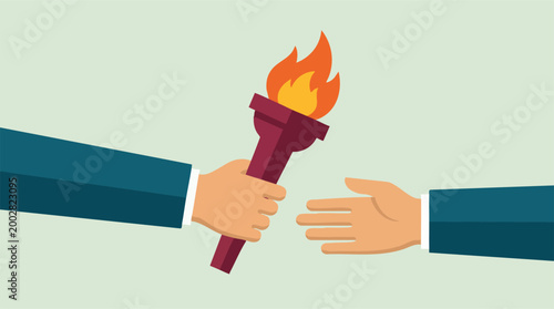 Passing the Torch: Leadership, Succession, and Knowledge Transfer Concept