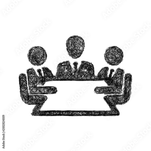 Sketch team meeting icon design