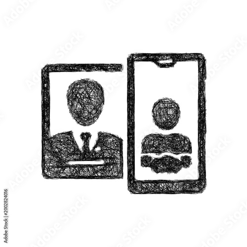 Sketch client call icon design