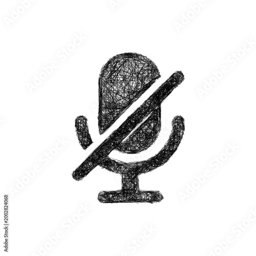 Sketch mute microphone icon design