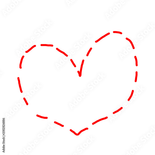 Doodle heart love. Hand drawn heart sketch icon. Red hand drawn heart love isolated on white background. Valentines Day. Vector.
