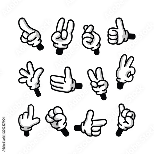 CARTOON HAND GESTURE ILLUSTRATION SET