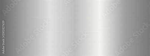 Metal texture background. Silver aluminium gradient of metallic surface with brushed shine and reflection, stainless chrome steel plate, aluminum foil for wallpaper. Vector backdrop