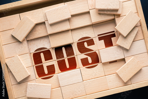 Hidden Cost Concept with Wooden Blocks Structure Revealing Underlying Expense