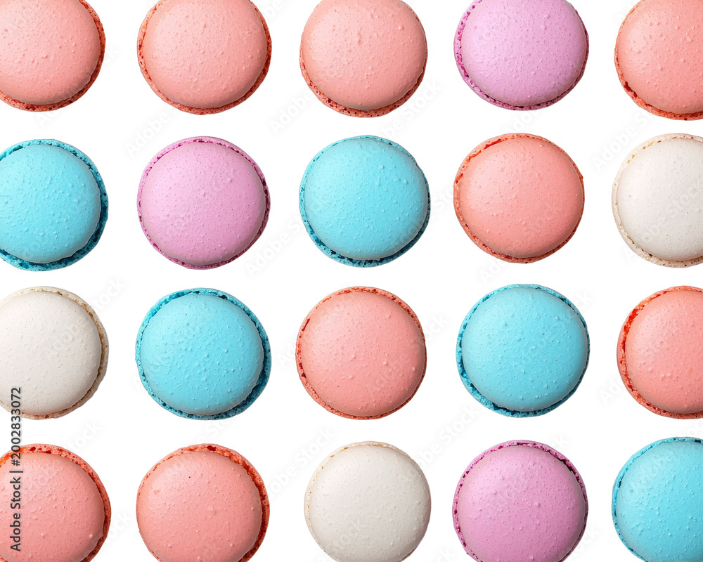 Fototapeta premium Macaron pastel colorful dessert pattern