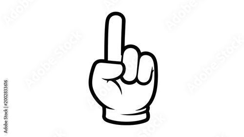 Focused Finger Gesture: A simple yet impactful illustration showcasing a hand with an extended index finger, emphasizing direction, instruction, or a point of emphasis.