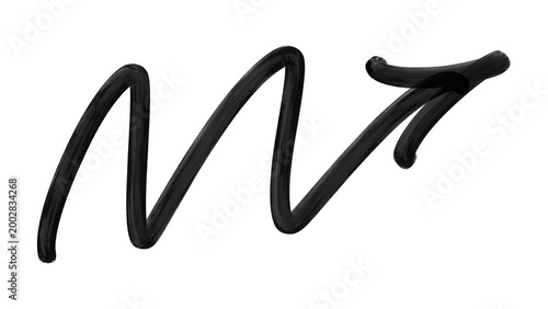 Quadro su tela Long horizontal black marker arrow with wavy handstyle motion