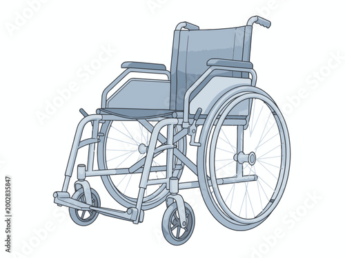 Manual Wheelchair Mobility Equipment Isolated on White Background