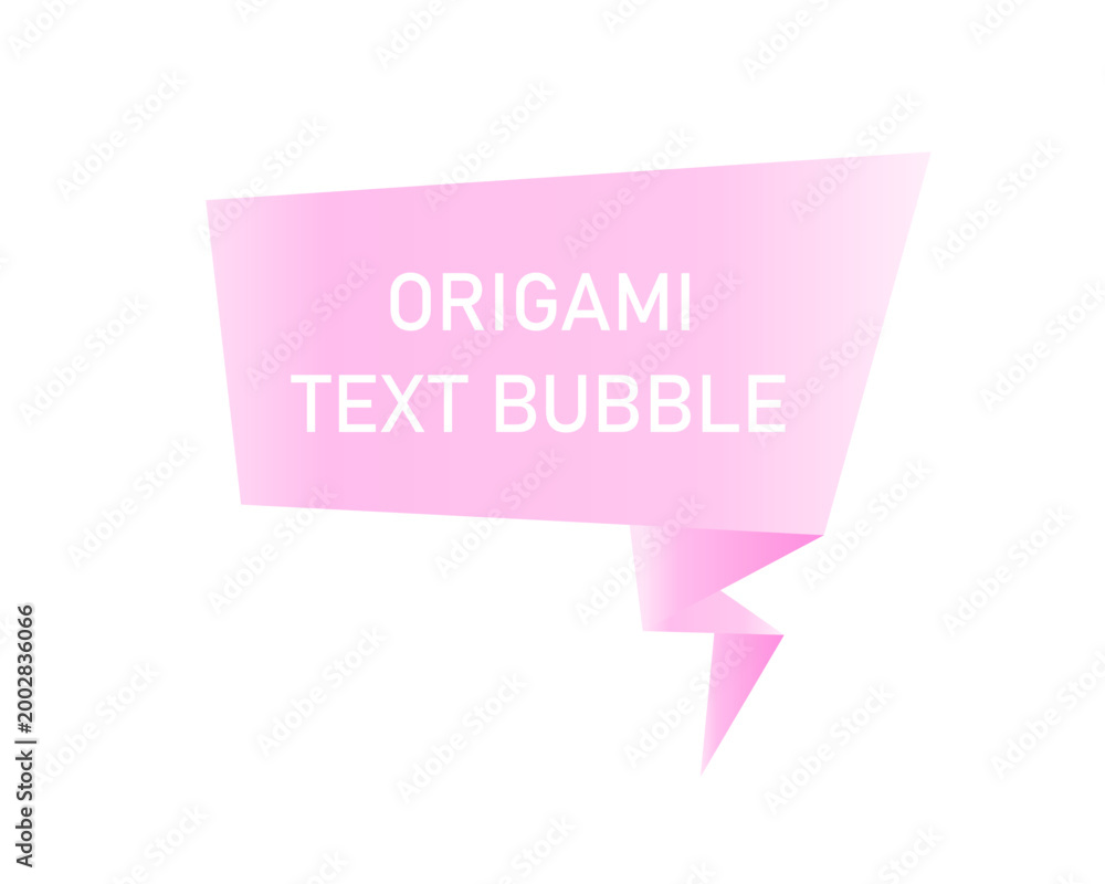 Obraz premium Origami speech bubble vector element. Origami style blank announcement or message box.